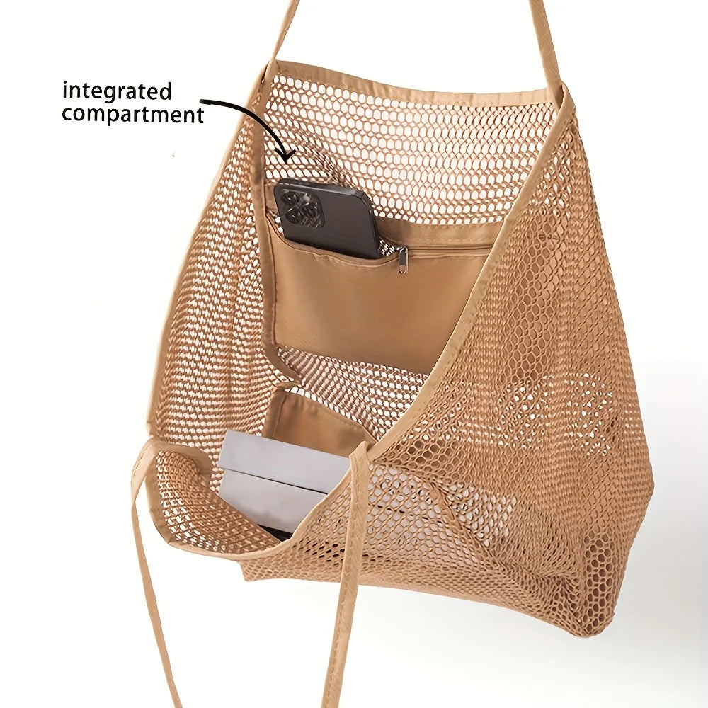 Beach Tote Bag - Durable Shoulder Bag with Open Top for Travel, Shopping