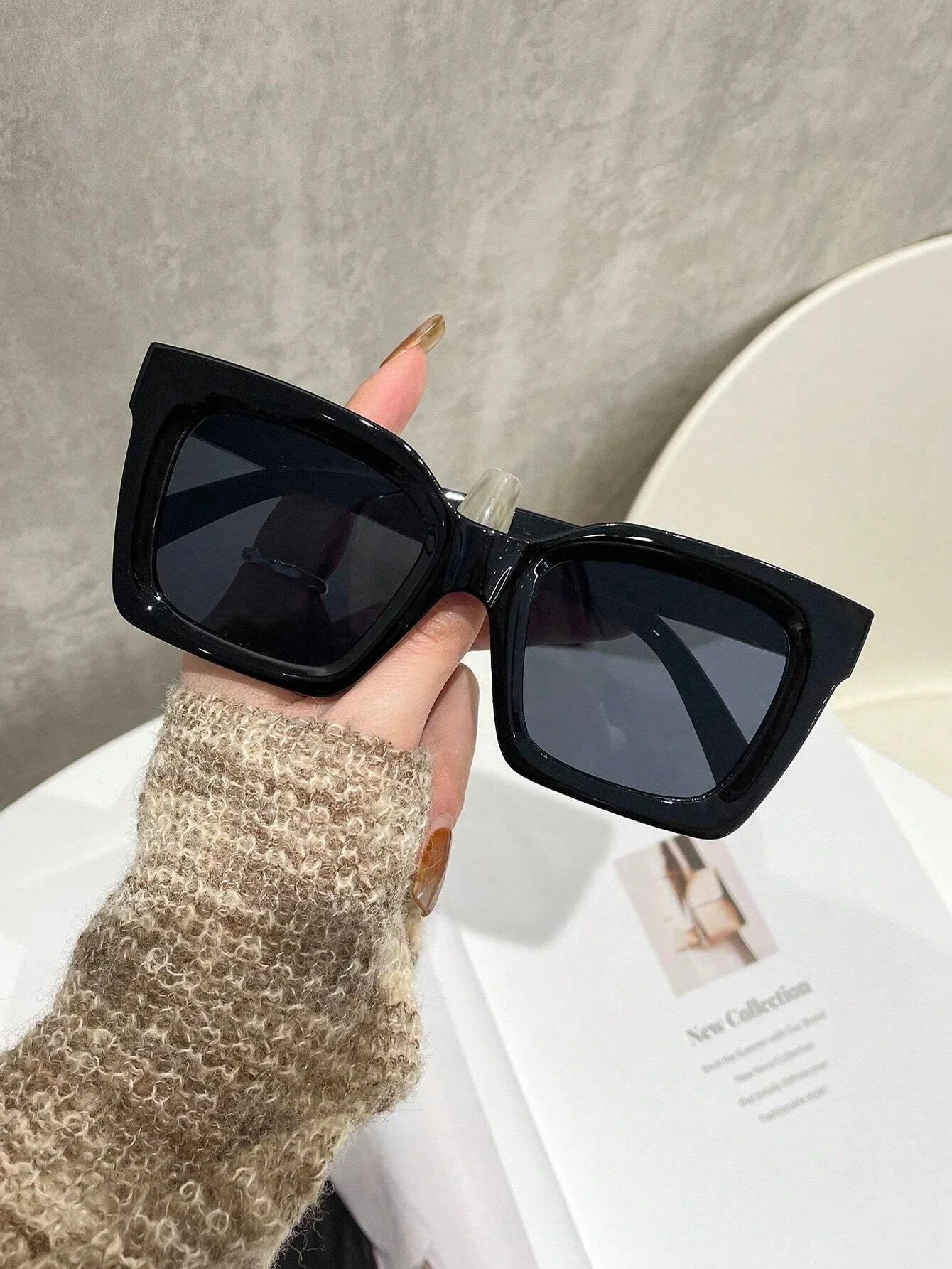 1/2Pcs Retro High-Quality Square Large-Frame Fashion Glasses, Suitable for Both Men and Women, Ideal for Driving and Daily Wear