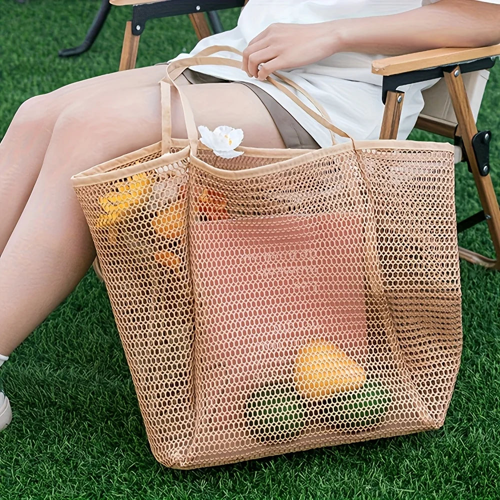 Beach Tote Bag - Durable Shoulder Bag with Open Top for Travel, Shopping