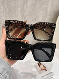 1/2Pcs Retro High-Quality Square Large-Frame Fashion Glasses, Suitable for Both Men and Women, Ideal for Driving and Daily Wear