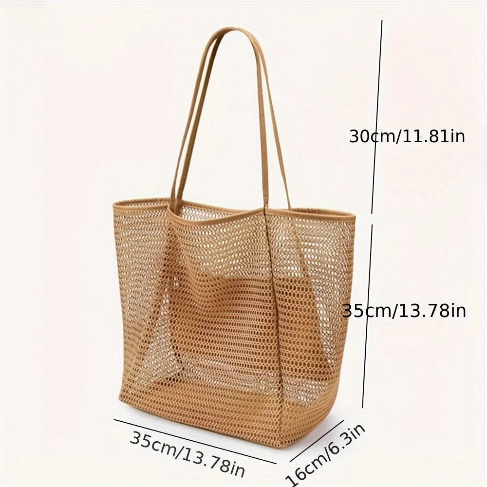 Beach Tote Bag - Durable Shoulder Bag with Open Top for Travel, Shopping