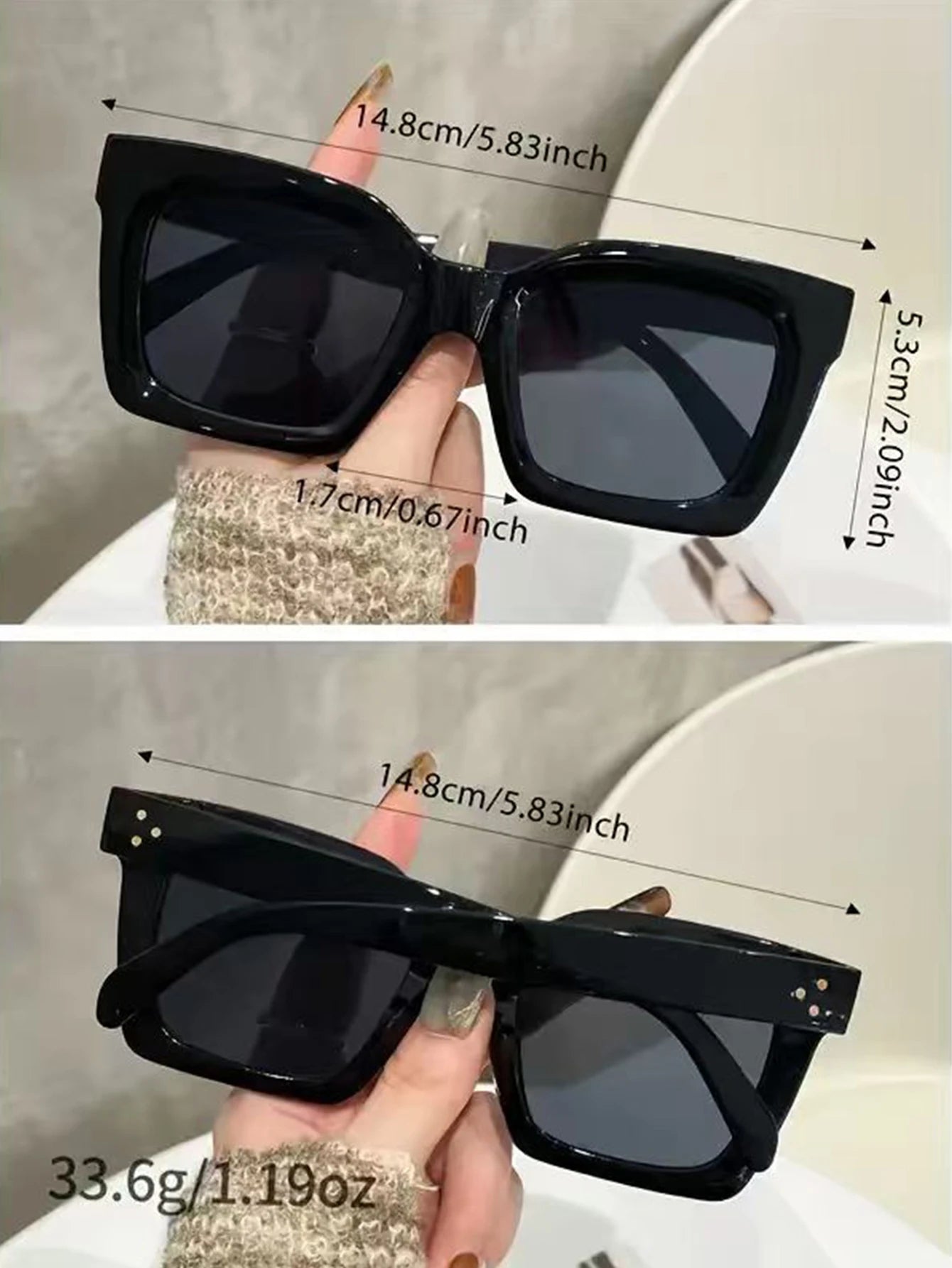1/2Pcs Retro High-Quality Square Large-Frame Fashion Glasses, Suitable for Both Men and Women, Ideal for Driving and Daily Wear